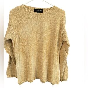 August Reeds Knit Chenille Sweater Oversized Loose Knit Soft Cozy Butter Yellow